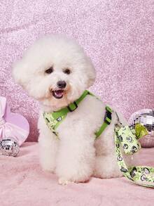 THE POWERPUFF GIRLS X PETSIN Printed Cat And Dog Vest Pet Leash, Waste Bag - Green - View 5