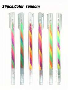 5/24/30/36/42 Pcs Colorful Quicksand Glitter Gel Pens, Gel Pens With Macaron‑Colored Rainbow Refills, Small Gifts For Student Stationery, Suitable For Campus Use, For Both Boys And Girls, For Students, Stationery And Drawing Purposes - Multicolor - View 15
