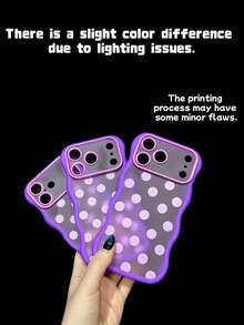 1PC Purple Wavy Macaron Polka Dot Phone Case Compatible With IPhone 18 18 Pro 18 Pro Max Frosted Semi Transparent Matte Finish Shockproof Cover For Women Girls - Multicolor - View 7