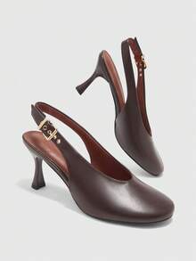 CUCCOO BIZCHIC Women's Fashion High Heels For Commuting Halloween - Coffee Brown - View 3
