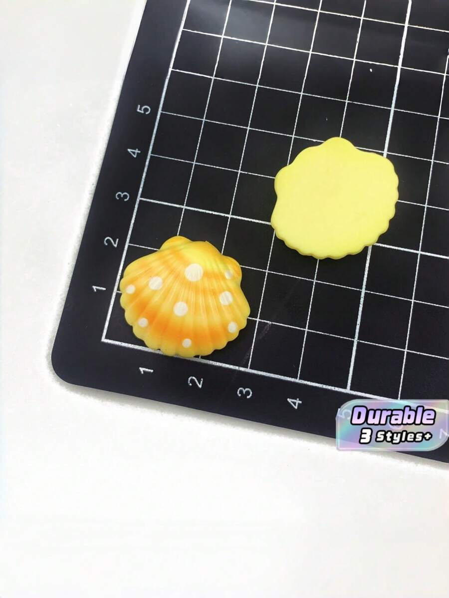 0.98英吋/2.5公分樹脂貝殼裝飾,迷你人造貝殼飾品,適用於婚禮、節日、手工藝與居家裝飾配件 - 漸變黃 - 查看 1