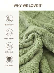 Cirelle Ultra Soft Green Checkerboard Throw Blanket - Plush Grid Textured Flannel Blanket, Cozy Checkered Blanket For Couch, Sofa & Bed - Green - View 3