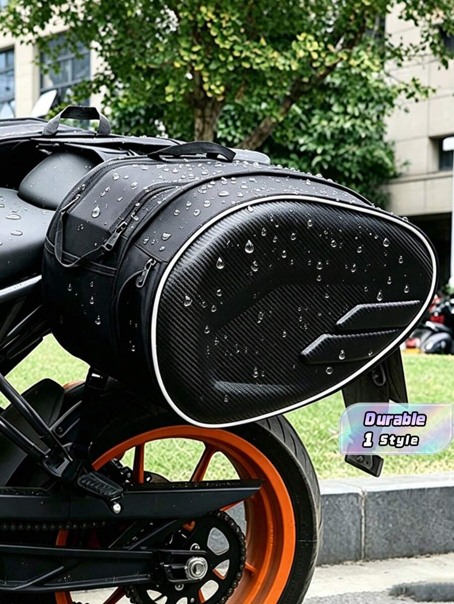 1 Pair Motorcycle Saddle Bags, Fashion Motorbike Rear Tail Storage Bags, Large‑Capacity Multifunctional Side Luggage Pouch For Track Daily Riding Travel - A - View 1