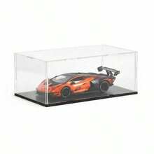 Clear Acrylic Display Box, 1 Piece, Available In Multiple Sizes, Collapsible Plastic Dustproof Display Box, Black Base, Suitable For Car Models, Action Figures, Collectibles, Souvenirs, Statues, Models, Storage And Display - Black Display Box - View 5