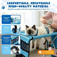 1 [Best‑Selling] Pet Grooming Table For Cats And Dogs, Household Foldable Cat Trimming Styling Pet Grooming Table, Fixed Support Detachable Pet Care Bed, Small Dog Hammock - one-size - View 11