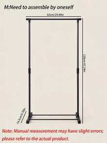 1pc Freestanding Clothes Drying Rack, Simple Balcony Laundry Hanger, Bedroom Storage Clothes Hanging Rod, Indoor Garment Rack - Black - View 13