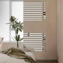 Rectangular Acrylic Mirror Wall Stickers, Self-Adhesive Frameless Decorative Mirror Strips For Bedroom, Living Room, Bathroom, And Home Decor - Multicolor - View 5