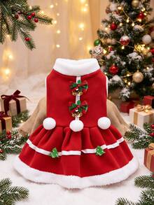PETSIN Pet Bells, Christmas Dresses, Festive Dog Dresses - Red - View 4