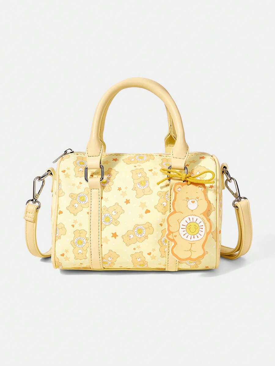 SHEIN X Care Bears Cartoon Pattern Fashion Commuter Handbag - Yellow - View 1