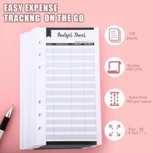 60pcs A6 Budget Planner Refill Pages, 6-Ring Binder Expense Tracker Inserts, Suitable For Cash Envelope System, Planner, Wallet-Style Budget Organizer, 6 Colors School Supplies - A6 - View 3