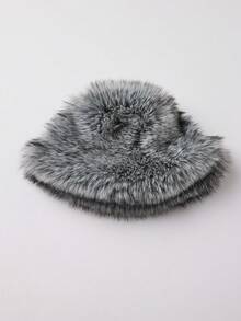 MUSERA Grey Faux Fur Hat Skiing Outfit Streetwear Summer Fall Winter - Multicolor - View 6