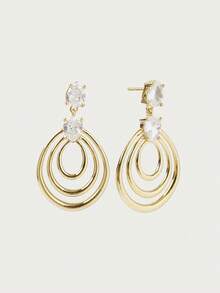 Glisma 18 Gold Earrings Light Luxury Niche Personalized Earrings - Gold - View 6