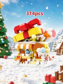Cute Christmas Mini House Building Bricks Kit, 9 Different Xmas Themed Models With Santa, Snowman, Reindeer, Gingerbread House, DIY Desktop Ornament, Christmas Holiday Present - Multicolor - View 20