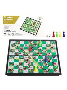 Magnetic Snakes And Ladders Board Game Set, Folding Portable Design And Light-Weight, Travel Game Set Gift ,Family Fun Toys - Green - View 11
