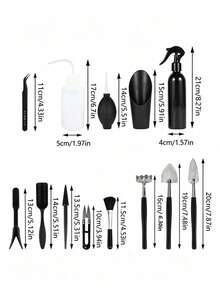 15pcs/30pcs Black Series Succulent Plant Tool Gardening Tool Set - Indoor Planting And Transplanting Gardening Set - multicolor - View 6
