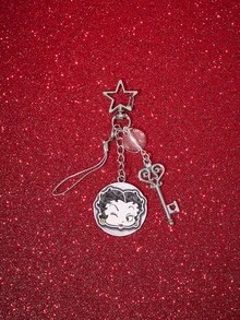 Betty Boop x SHEIN 1 Buah Gantungan Kunci Bintang Perak untuk Tas Sekolah - MultiWarna - View 3