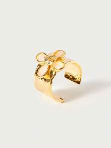 Glisma Powder Crystal Four-Leaf Flower Set Bracelet Necklace, Daily Versatile - gold dust - View 7
