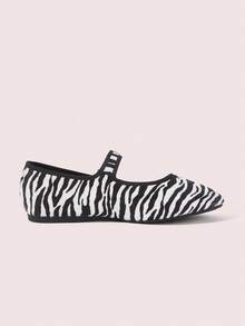 CUCCOO DOLLMOD Women's Shoes, Zebra Pattern, Retro Classic Flat Mary Jane, Suitable For Casual And Versatile Commuting Vacation Fall Shoes - zebra pattern - View 5