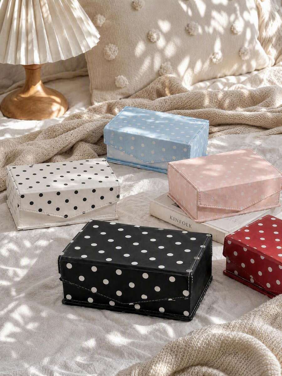 Haus Hana Cute Polka Dot Storage Box, Jewelry, Hair Accessories And Various Cosmetic Accessory Storage Boxes, Portable Storage For Travel, Holiday Gifts - multicolor - View 1