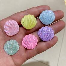0.98 英吋 / 2.5cm 樹脂貝殼裝飾，迷你人造貝殼飾品，適用於婚禮、節日、手工藝與居家裝飾配件 - 透綠 - 查看 4