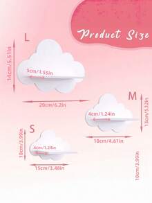 1/3pcs Nordic Style Cloud-Shaped Wall Shelf, Room Decor Storage Rack, Cute Floating Ledge - pink 1pc - View 3
