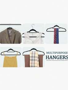 60/100-Piece High-Quality Velvet Hangers With Tie Poles, Non-Slip Thickened Hangers, Suitable For Jackets, Sweaters, Sweaters, Space-Saving Velvet Hangers - Multicolor - View 6