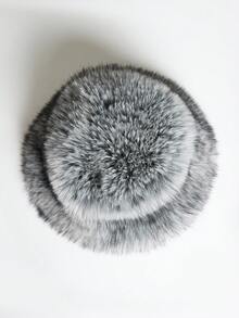 MUSERA Grey Faux Fur Hat Skiing Outfit Streetwear Summer Fall Winter - Multicolor - View 4