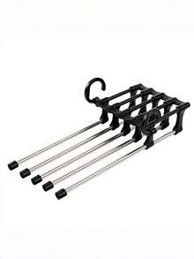 Foldable Pants Hanger Multi-Layer Space-Saving Closet Organizer No Crease Durable Stainless Steel Hanging Rack For Trousers Jeans Skirts Scarves Towels Home Wardrobe Dormitory Travel Laundry Storage - View 9