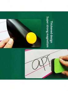 1Pc/4Pcs Magnetic 4-Line 3-Grid Chalkboard Stickers, Reusable Erasable English Writing Whiteboard Stickers, Classroom Learning Tool For Teachers, Strong Magnetic Bottom, Fun Design, Fridge Magnets, Colorful Language Teaching - Multicolor 2 - View 9