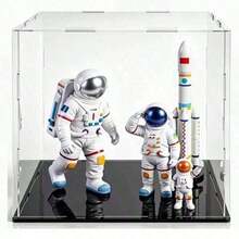 Clear Acrylic Display Box, 1 Piece, Available In Multiple Sizes, Collapsible Plastic Dustproof Display Box, Black Base, Suitable For Car Models, Action Figures, Collectibles, Souvenirs, Statues, Models, Storage And Display - Black Display Box - View 3
