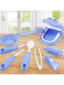MINKOJA 9pcs Mini Children Dentist Toy Set - Realistic Oral Care Tools, Stimulate Imagination, Edutainment; Dental Examination Teeth Model, Promote Parent-Child Interaction And Role-Playing, Suitable Learning Toy For Boys And Girls (Plastic Material) - Multicolor - View 11