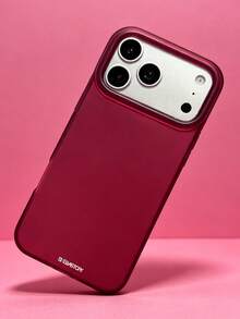 ShellaStory Luxury Solid Color Electroplated Phone Case Compatible With IPhone 18 17 Pro Max 18 17 Pro 17 16 14 13 12 15 Pro Max 14 15 13 12 16 17 Simple Shockproof Protective Cover - Burgundy - View 1
