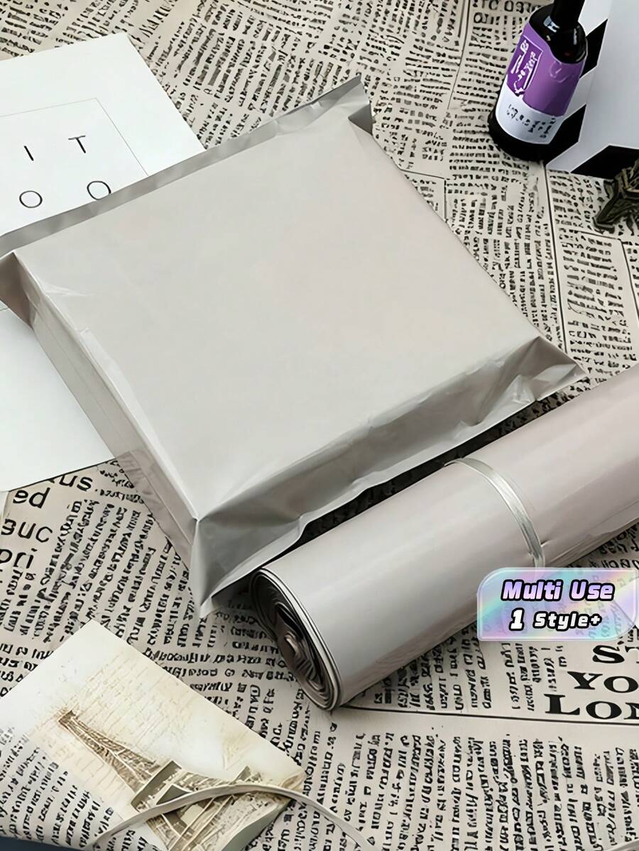 A Milk Gray Apricot Thickened Self Adhesive Waterproof Mailer Bags For Shipping Express Packaging Unisex Back School Supplies Durable Tear Resistant - Creamy Gray - View 1