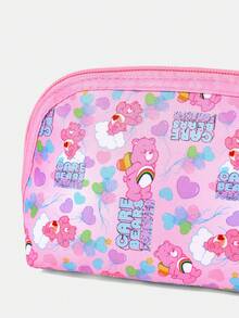 SHEIN X Care Bears 1 Cartoon Pattern Cosmetic Bag, Portable Zipper Cosmetic Storage Bag, Multi-Functional Finishing Bag, Lightweight Travel Bag - Multicolor - Light Pink - View 3