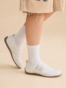CUCCOO EASI Women's Shoes Spring And Autumn Fashion Simple And Comfortable Round Toe Flat Bottom Versatile Casual Shoes Fall Shoes - White - View 3