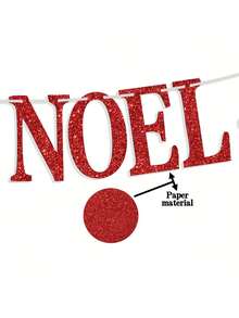 1 Set Christmas Party Glitter Banner Joyeux Noel Letter Bell Tree Hanging Bunting For Home Decor Must Have Accessory - multicolor - View 4