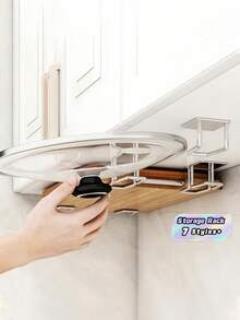 Stainless Steel Self Adhesive Drain Rack 2/4/8/12PCS, No Drill Wall Mount Sink Organizer Shelf For Kitchen Bathroom, Space Saving Storage Rack For Living Room Entryway Home Use, Rust Proof Durable Easy Install - Silver - View 1