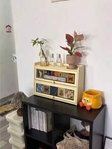 1PC Large Size Multi Tier Dustproof Display Cabinet Organizer For Coffee Cups Tableware Desk Sideboard Storage Rack With Clear View Doors Easy Access Stackable Space Saving Home Kitchen Office Essential - Multicolor - View 7
