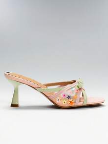 SHEIN SHUZIA Women's Wide Fit Ladies Sexy Stiletto Heel Slip-On Sandals - Multicolor - View 1