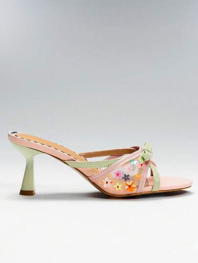 SHEIN SHUZIA Women's Wide Fit Ladies Sexy Stiletto Heel Slip-On Sandals