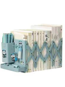 Adjustable Folding Bookshelf, Desk Book Storage Rack, Bookshelf (With Pen Holder),Office Supplies, Office Accessories. - one-size - View 4