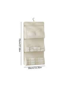1pc Hanging Closet Storage Organizer, Transparent Mesh Wall‑Mount Storage Bag, Multi‑Pocket Underwear Sock Bra Organizer, Wardrobe Space‑Saving Hanging Pouch - Multicolor - View 10