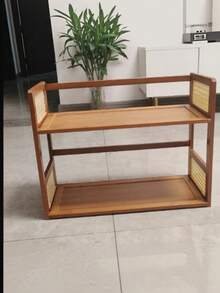 1PC Standard Size Multi Tier Sturdy Space Saving Easy Assembly Desktop Bookshelf Storage Rack Organizer For Office Home Study Desk Versatile Display Shelf For Books Magazines Files Notebooks Essential - Multicolor - View 4