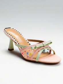 SHEIN SHUZIA Women's Wide Fit Ladies Sexy Stiletto Heel Slip-On Sandals - Multicolor - View 4