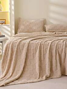 Cirelle Selimut Lembut Ultra Warna Kopi Motif Kotak-kotak - Selimut Flanel Bertekstur Kotak-kotak Mewah, Selimut Kotak-kotak Nyaman untuk Sofa & Tempat Tidur - cokelat - View 9