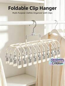 20-Clip Metal Drying Rack, Bra & Underwear Hanger With Clips, Sturdy Balcony Clothes Drying Rack For Socks, Bras, Underwear, Clothes (Slight Color Difference Due To Batch Variation, Does Not Affect Normal Use) - Multicolor - View 1
