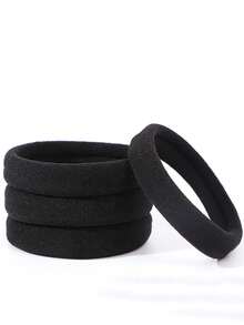 BestieMix 200/10pcs Women's Basic Black High Elasticity Headband, Fashionable, Versatile, High-End, Elegant And Simple Hair String - Multicolor - View 5