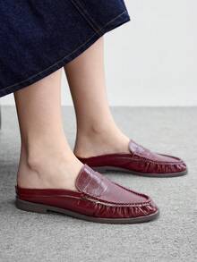 CUCCOO BIZCHIC 女款休閒百搭通勤平底鞋 - 酒紅色 - 查看 6