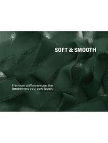 5 Meters Per Roll Dark Green Chiffon Ribbon, Fringed Fabric Set, Suitable For Wedding Invitations, Bridal Bouquet Decoration, Gift Wrapping And Bow Making 3 Pcs / 5 Pcs. - dark green - View 7