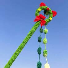PETSIN 1 PC Random Color Tassels Christmas Big Size Cat Teaser With Cute Christmas Decoration,Shake To Make Sound,Mimicking Bird Calls - Green - View 6